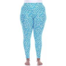 Leopard - Women Tights White Mark Women's Leopard Print Leggings Plus Size - Blue