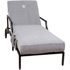 Gray Loose Covers Linum Home Textiles Chaise Lounge with Side Pockets W Loose Sofa Cover Gray, White (259.08x81.28)