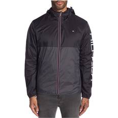 Tommy Hilfiger M - Men Rain Clothes Tommy Hilfiger Colorblock Hooded Rain Jacket - Black