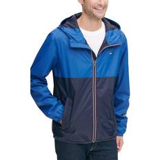 Tommy Hilfiger Men Rain Clothes Tommy Hilfiger Colorblock Hooded Rain Jacket - Blue