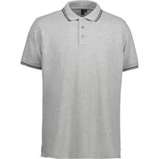 Viskose Pikéskjorter ID Stretch Contrast Polo Shirt - Grey Melange