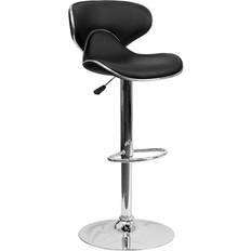 Metal - White Bar Stools Flash Furniture Contemporary Mid-Back Bar Stool 109.2cm
