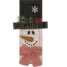 Plastic Wall Decor GlitzHome Snowman Wooden Shutter Wall Decor