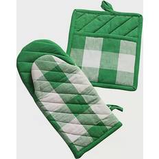 Checkered Pot Holders Design Imports Shamrock Buffalo Check Pot Holder White, Green