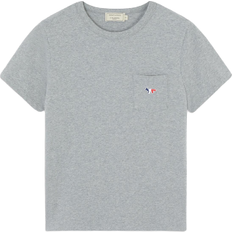 Maison Kitsuné Tricolor Fox Patch Classic Pocket T-shirt Unisex - Grey Melange