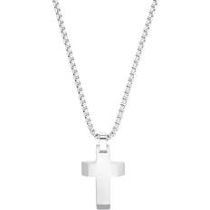 s.Oliver Men's Cross Pendant Necklace - Silver