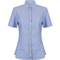 Henbury Modern Short Sleeve Oxford Shirt - Bleu