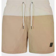 Badeshorts Badehosen Urban Classics Block Swim Shorts - Beige