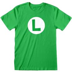 Super Mario Unisex Adult Luigi T-Shirt (Green/White)