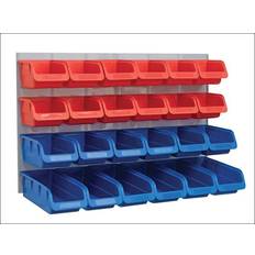 Tool Boards Faithfull 24 Plastic Storage Bins with Metal Wall Panel