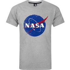 Nasa Mens Distressed Logo T-Shirt (Grey)