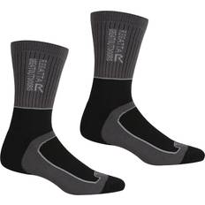 Regatta Mens Samaris Season Socks (pack Of 2) (black/dark Steel)