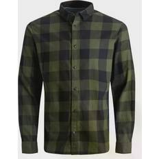 Uomo - Verde Camicie Jack & Jones Camicia 'Gingham' Oliva/Nero