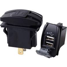 2-vejs udtag Stikkontakter Seatec Kontakt med 2stk 3,1Amp usb udtag, indput 6-30V