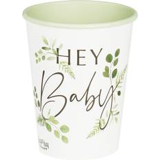 Ginger Ray 8 Bicchieri Botanical Hey Baby
