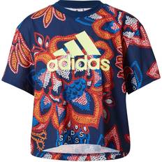 Dame - Multifarvet - Træningstøj T-shirts adidas Farm Rio Graphic T-shirt Women - Mystery Blue/Hi-Res Yellow