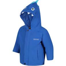 Blau Regenjacken Regatta Kid's Animal Print Waterproof Jacket - Shark