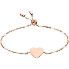 Fossil Women Heart Rose Gold-Tone Steel Bracelet