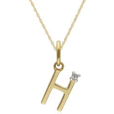 Giallo Collane Initial H Diamond Letter Necklace in 9ct