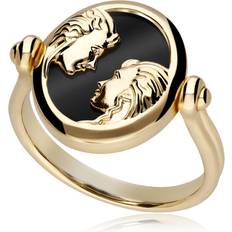 Gemondo Zodiac Onyx Gemini Flip Ring in 18ct Plated