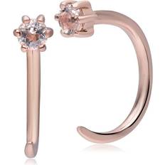 9k Örhängen Gemondo Morganite Pull Through Hoops - Rose Gold/Transparent