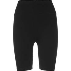 Urban Classics Women's Ladies High Waist Branded Cycle Shorts Yoga, Black/Black