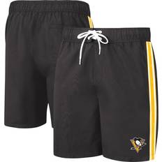 Gold - Men Swimming Trunks G-III Sports by Carl Banks Men's Black/Gold Pittsburgh Penguins Sand Beach Swim Shorts