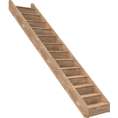 Træ Straight Stairs Dolle PARIS Ek Rak utan räcke med sättsteg