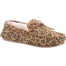 Hush Puppies Women Moccasins Hush Puppies Womens/Ladies Allie Leopard Print Suede Slippers (5 UK) (Brown)