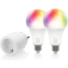 Smart starterpakke med 2 LED-pærer og 1 stik