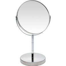 Koopman Double Sided Makeup Mirror Magnified x 2 Swivel Mirror On Stand Chrome