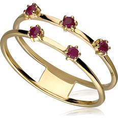 Gemondo Modern Glam Ruby Double Band Ring In 9ct