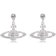 Mini Bas Relief Drop Earrings - Silver/Transparent