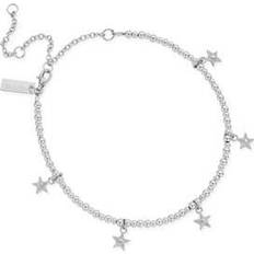 Plata Tobilleras ChloBo Mini Cute Multi Star Anklet - Silver