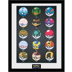 Arts encadrés GB Eye Photographie Encadrée Pokemon Pokeballs 30 x 40 cm Art encadré