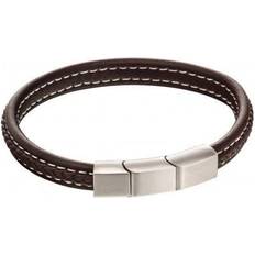 Brown Bracelets Fred Bennett Plait Mixed Brushed Finish Leather Bracelet B5119