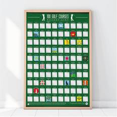 Gift Republic 100 Golf Courses Bucket List Scratch Plakat