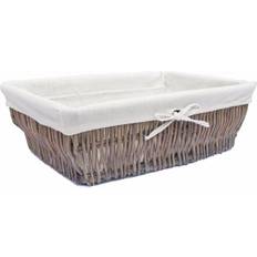 Baskets (GREY, SMALL) Wider Shallow Wicker Storage Hamper Basket