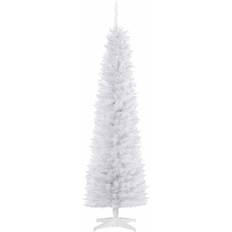 White Christmas Trees Homcom Slim Artificial Christmas Tree 180cm