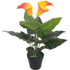 Rouge Plantes Artificielles vidaXL Avec Pot Lis Calla 45 cm Rouge Et Jaune Plante Artificielle