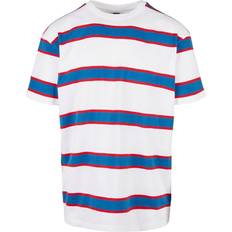 Urban Classics Men's Light Stripe Oversize Tee T-Shirt, White/Sporty Blue