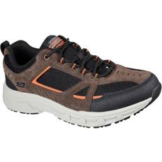 Mens leather trainers Skechers Mens Oak Canyon Duelist Leather Trainers Chocolate Brown/Black