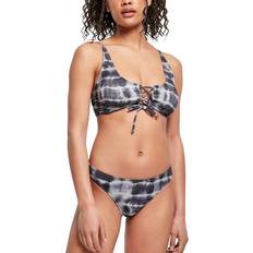 Blanco - Mujer Trajes de baño Urban Classics Bikini de Mujer - Ladies Lace Up Tie Dye