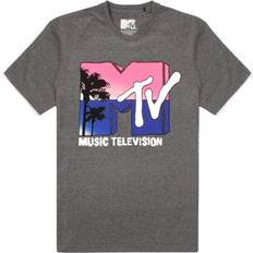 Womens/Ladies Logo Palm Tree T-Shirt (Grey Marl)
