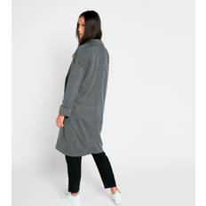 Viscose Coats Pieces Long Coatigan - Dark Grey Melange