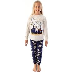 Harry Potter Girls Hedwig Fleece Long Pyjama Set (12-13 Years) (Off White/Navy)