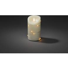 Yellow LED Candles Konstsmide LED wax cream luminous colour amber Ø 7.5cm LED Candle