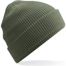 Cotton Beanies Beechfield Cuffed Organic Cotton Waffle Beanie (One Size) (Black)