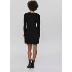 Robes Only Robe en Maille Col Rond Au-dessus du Genou Noir