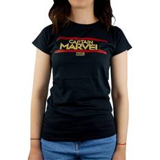 Marvel Captain Marvel Womens/Ladies Letters T-Shirt (Black)